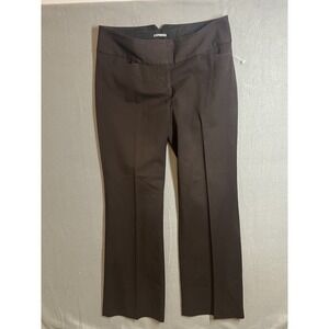 Express Editor Pants Women's Size 6R Brown Flat Front Bootcut Mid Rise Work